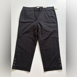 Talbots Skimmer Cropped Pants Size 10 Petite Black New